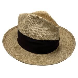 BARBISIO Straw Panama Hat Italian Italy Men’s Size S 7 Safari Ribbon Vacation